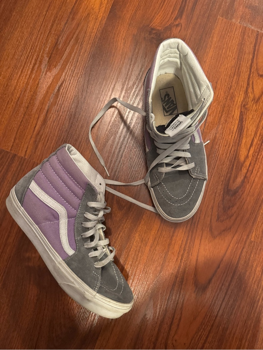 Vans Sk8-Hi Women's High Top Sneakers in Gray and Lavender